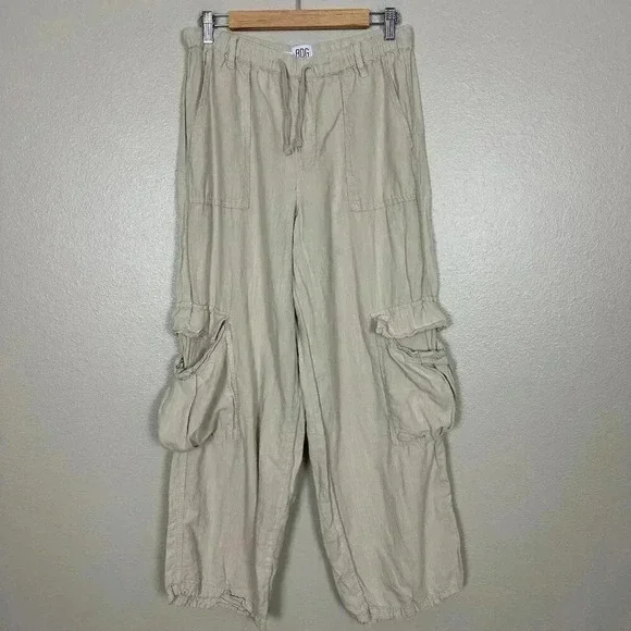 BDG Urban Outfitters Lightweight Cargo Pants Baggy Tan Women's Size Large - Picture 3 of 5